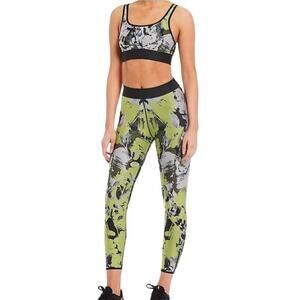 Cor by Ultracor Neon Green Floral Dahlia Cropped Leggings
